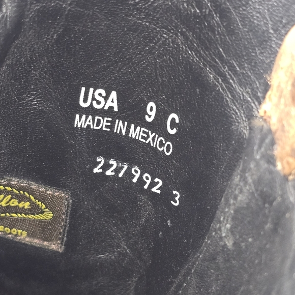 J.B. DILLION WOMENS WESTERN BOOT SIZE 9 DARK BROWN DISTRESSED ROUND TOE WOMENS - Picture 11 of 13